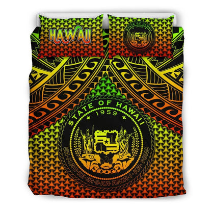 Polynesian Hawaii Bedding Set - Reggae Vintage Polynesian Patterns
