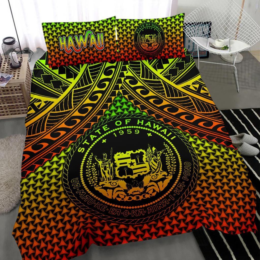 Polynesian Hawaii Bedding Set - Reggae Vintage Polynesian Patterns