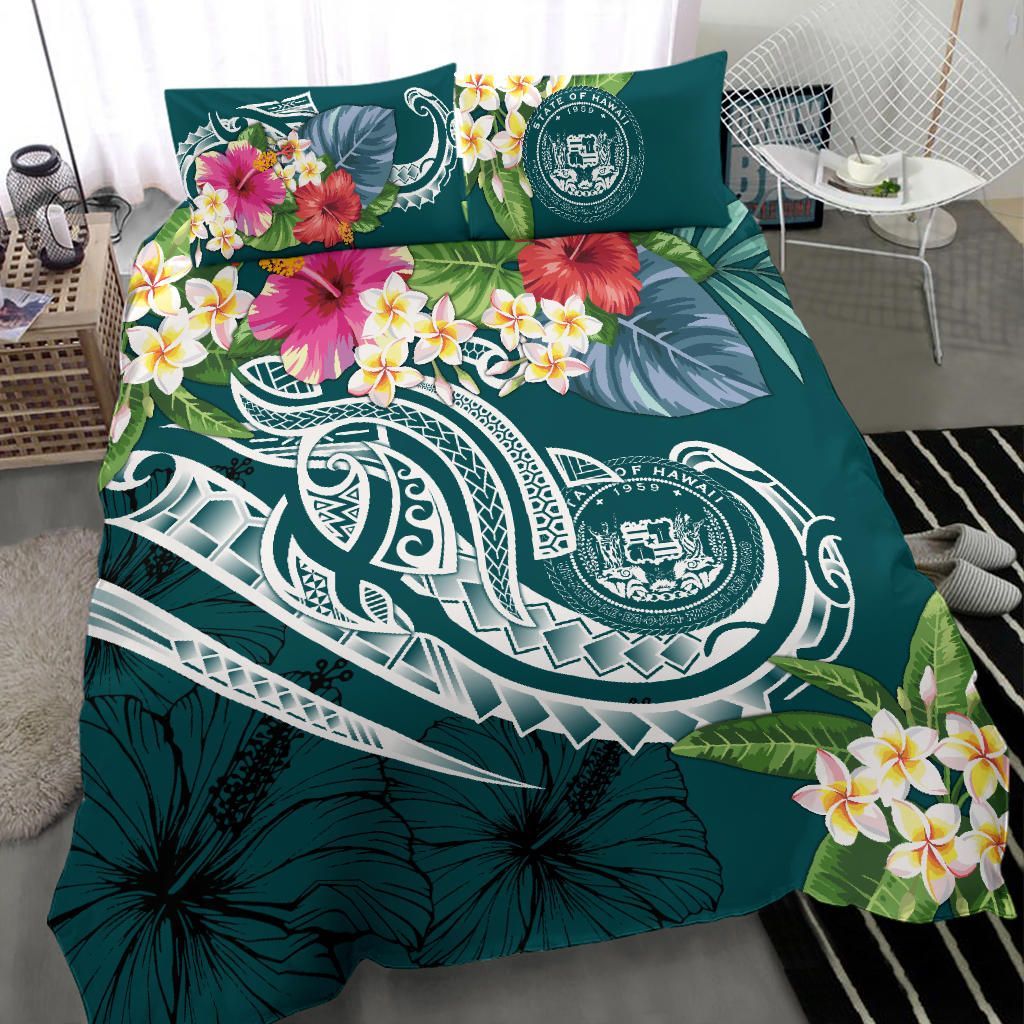 Polynesian Hawaii Bedding Set - Summer Plumeria