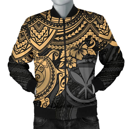 Polynesian Hawaii Bomber Jacket - Gold Turtle