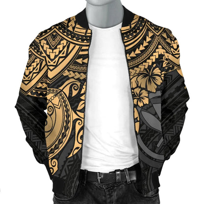 Polynesian Hawaii Bomber Jacket - Gold Turtle