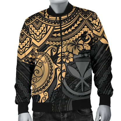 Polynesian Hawaii Bomber Jacket - Gold Turtle