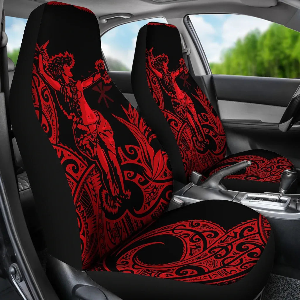 Polynesian Hawaii Car Seat Covers - Hula Girl Red