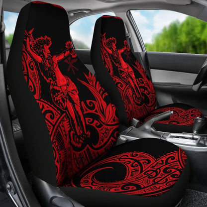 Polynesian Hawaii Car Seat Covers - Hula Girl Red