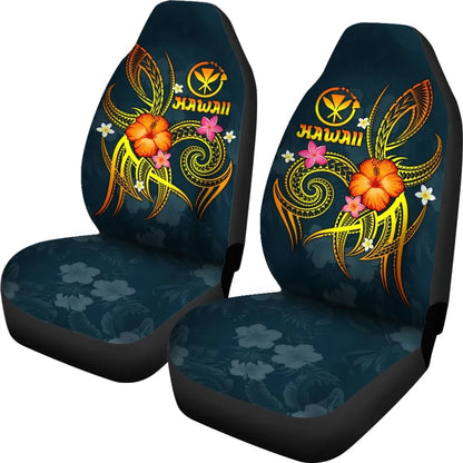 Polynesian Hawaii Car Seat Covers - Legend of Kanaka Maoli (Blue)