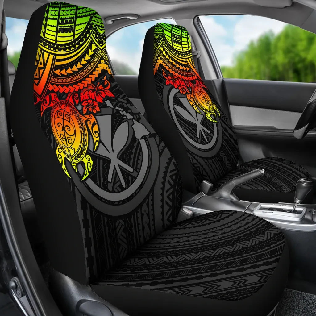HawaiiPolynesian Car Seat Covers - Kanaka Maoli Reggae Turtle Hibiscus18
