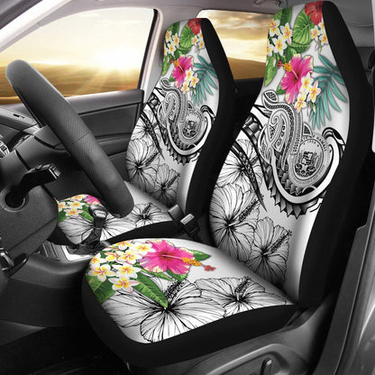Polynesian Hawaii Car Seat Covers - Summer Plumeria (White)