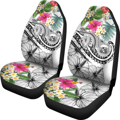 Polynesian Hawaii Car Seat Covers - Summer Plumeria (White)