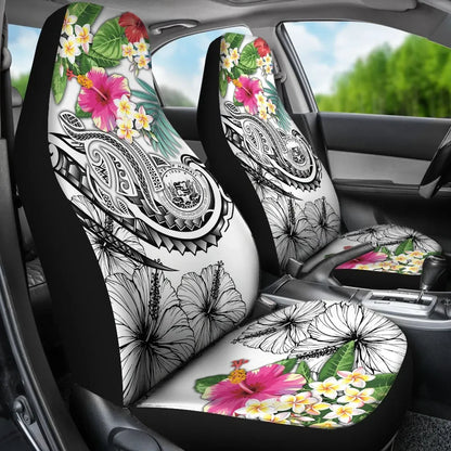 Polynesian Hawaii Car Seat Covers - Summer Plumeria (White)