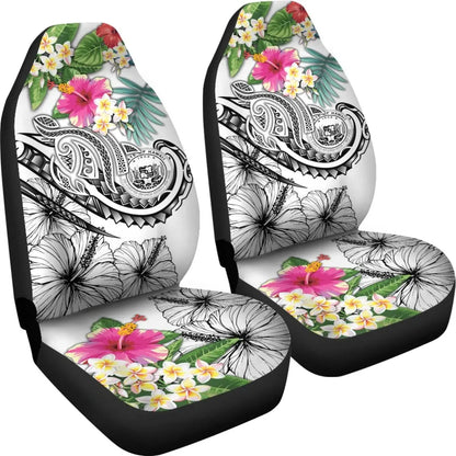 Polynesian Hawaii Car Seat Covers - Summer Plumeria (White)