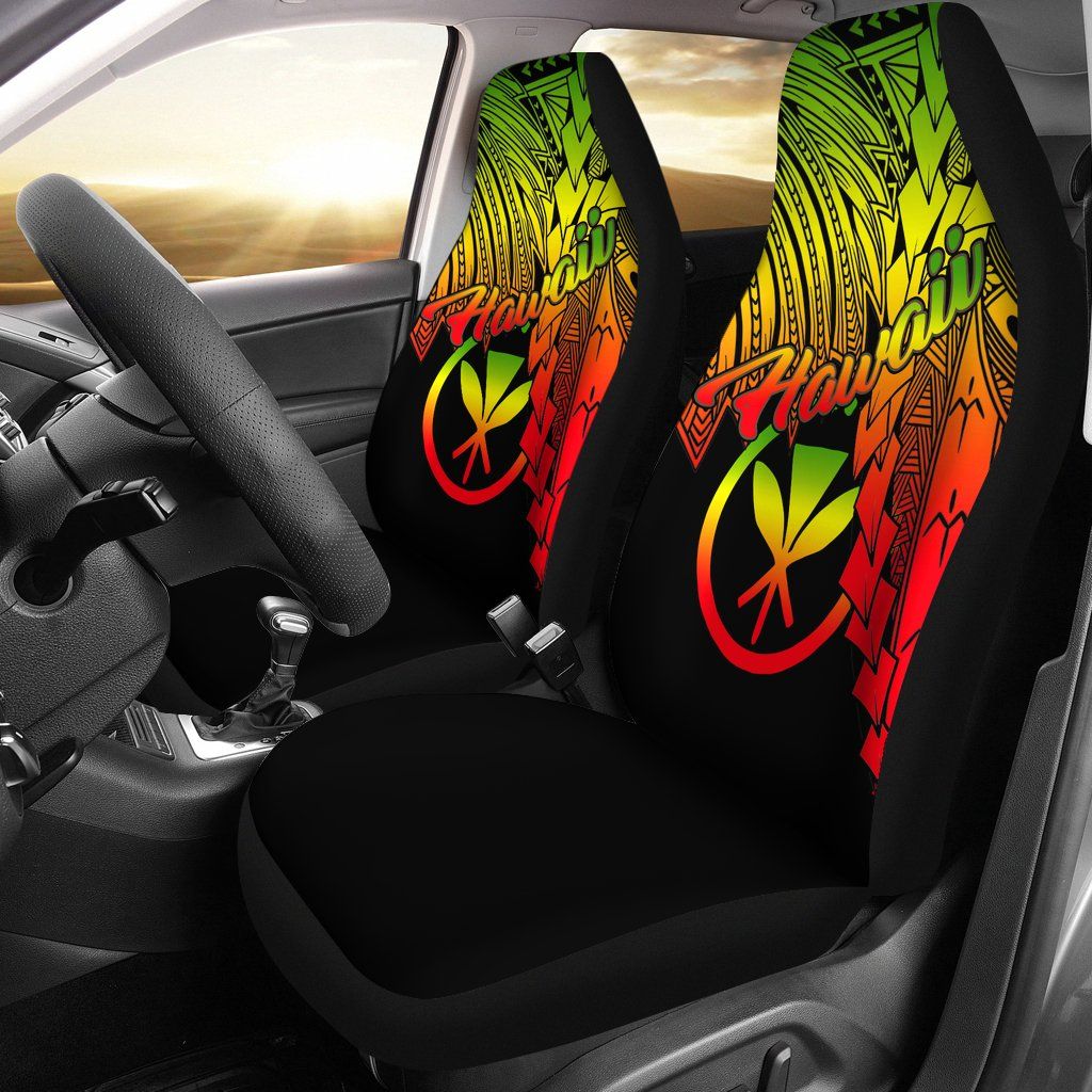 Polynesian Hawaii Car Seat Covers - Tribal Wave Tattoo Reggae
