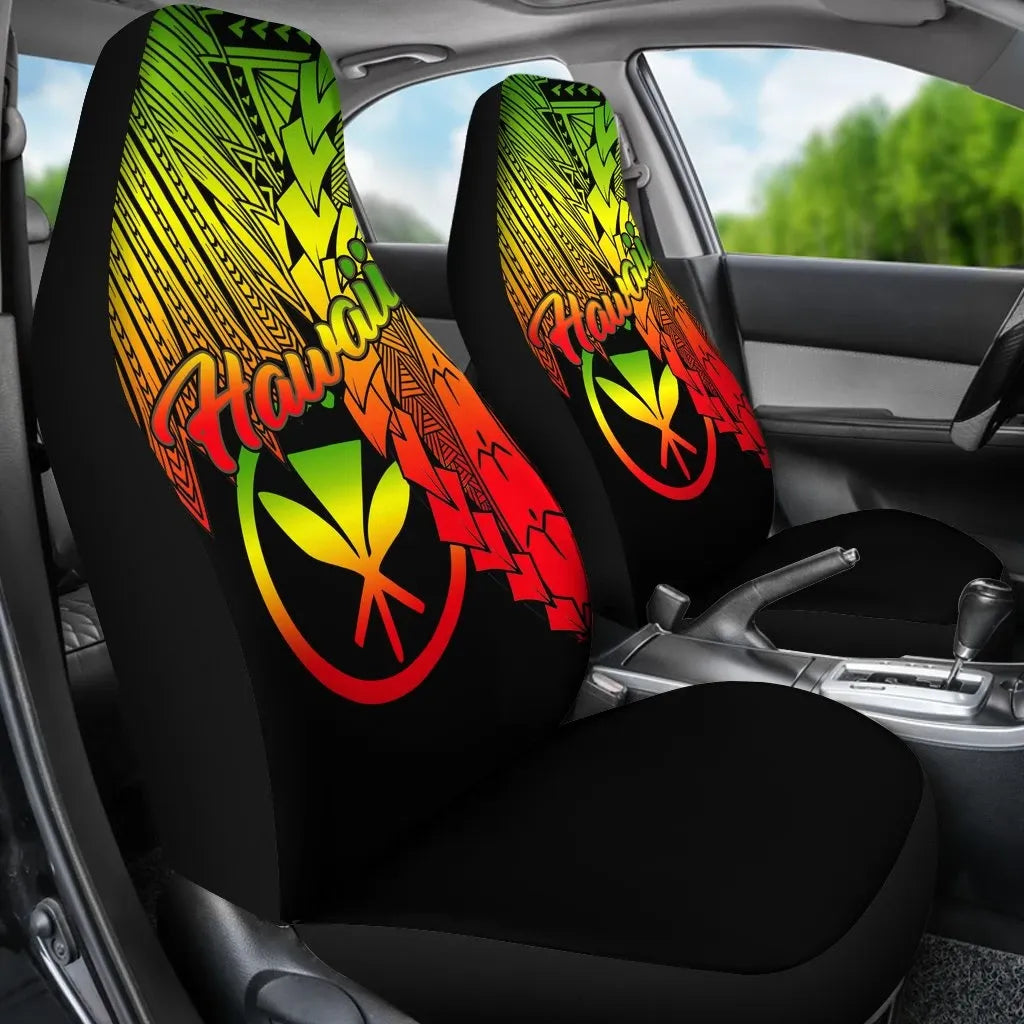 Polynesian Hawaii Car Seat Covers - Tribal Wave Tattoo Reggae