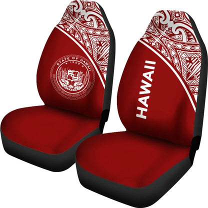 Hawaii Car Seat Covers - Hawaii Seal Polynesian Red Curve