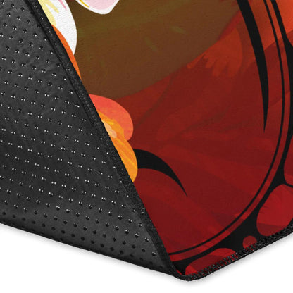 Polynesian Hawaii Custom Personalised Area Rug - Humpback Whale with Tropical Flowers (Yellow)