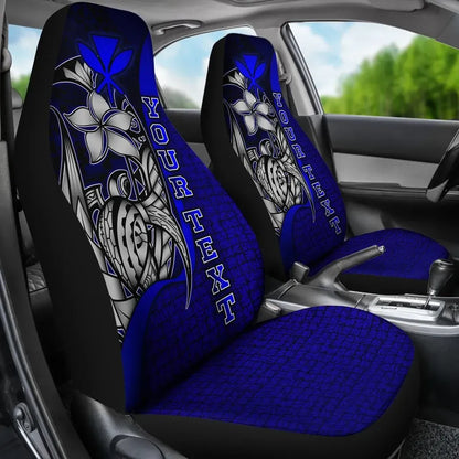 Polynesian Hawaii Custom Personalised Car Seat Covers Blue - Turtle with Hook