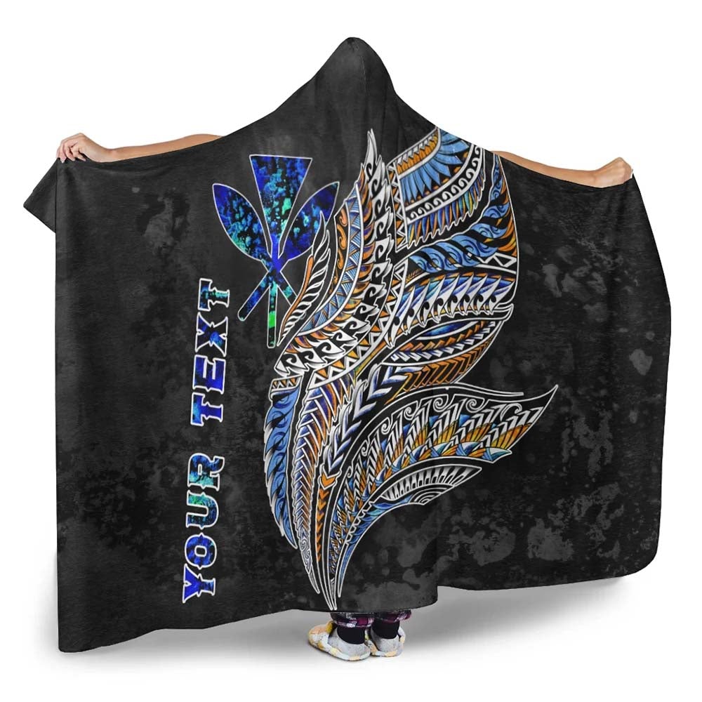 Polynesian Hawaii Custom Personalised Hooded Blanket - Polynesian Wings