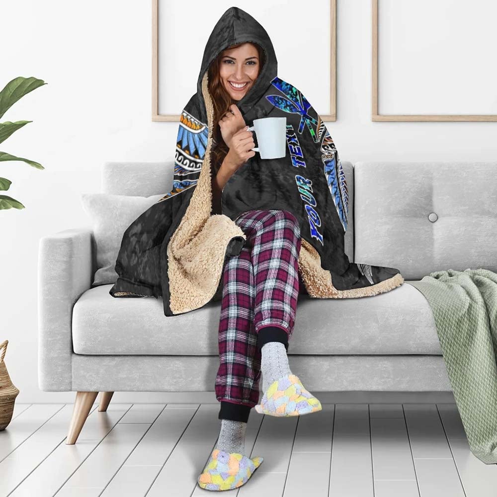 Polynesian Hawaii Custom Personalised Hooded Blanket - Polynesian Wings