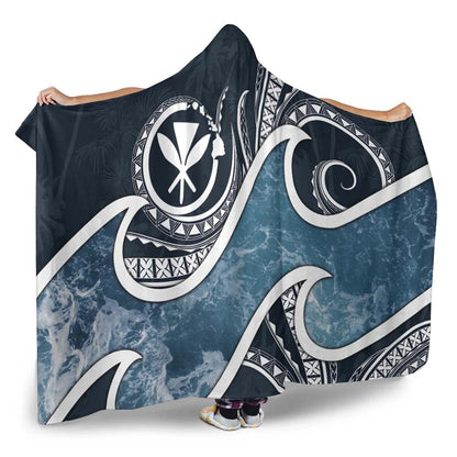 Polynesian Hawaii Hooded Blanket - Ocean Style