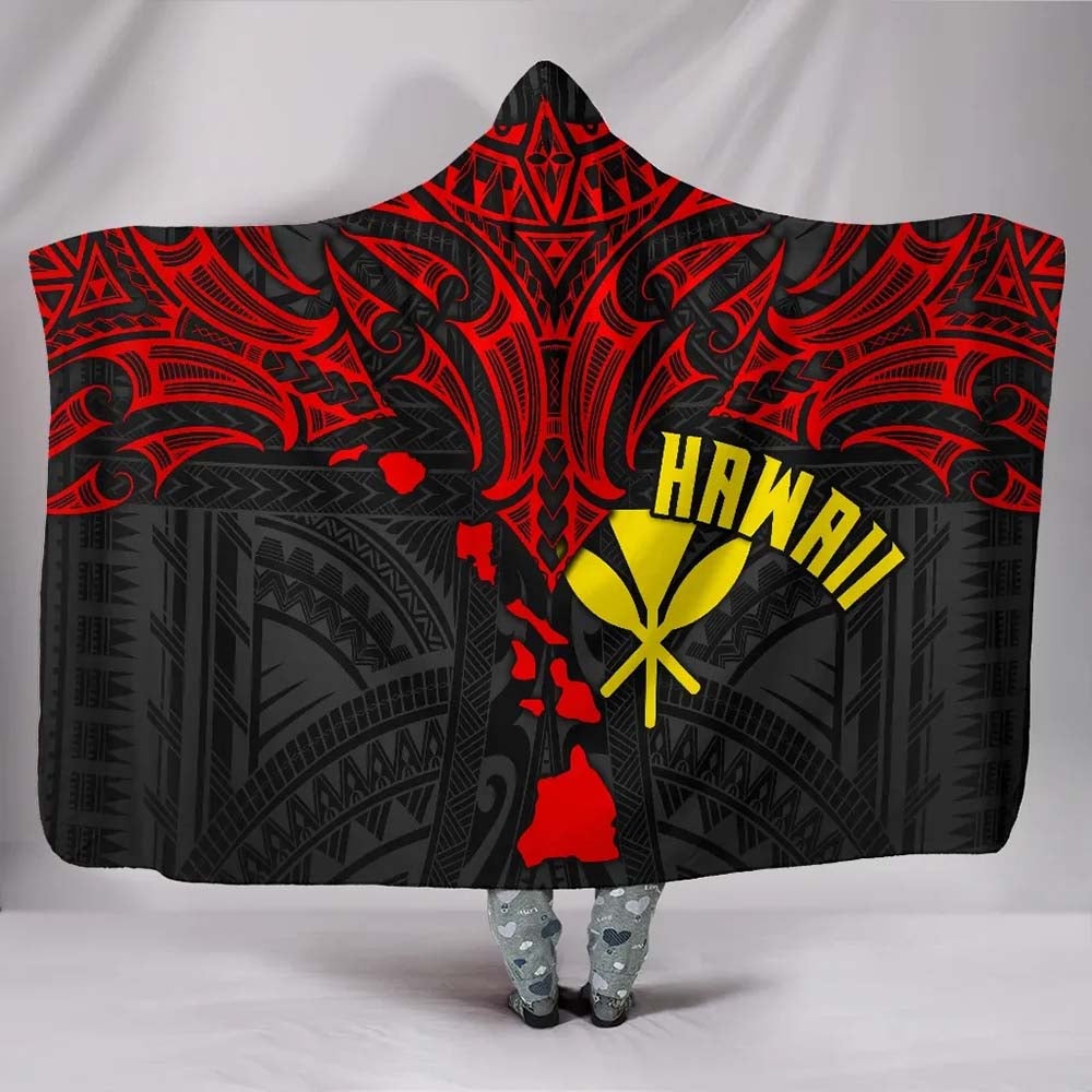 Polynesian Hawaii Hooded Blanket - Polynesian Whale Tail