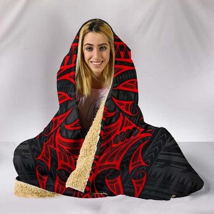 Polynesian Hawaii Hooded Blanket - Polynesian Whale Tail
