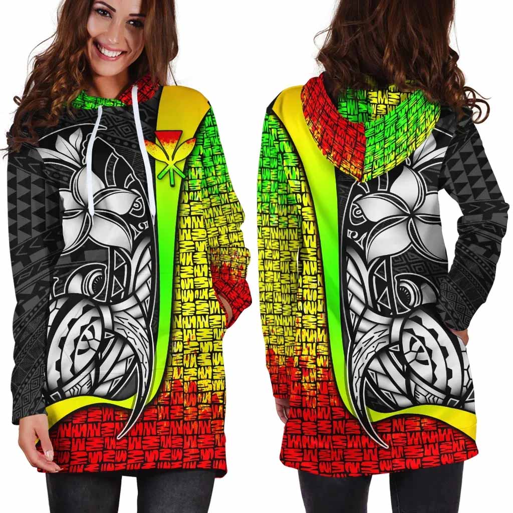 Polynesian Hawaii Hoodie Dress Reggae - Turtle with Hook