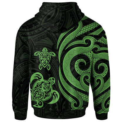 Polynesian Hawaii Hoodie - Green Tentacle Turtle