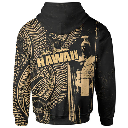Polynesian Hawaiian Hoodie King Kamehameha Kanaka Maoli Gold