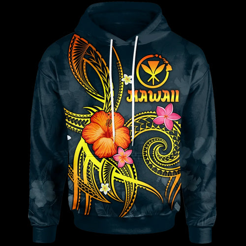 Polynesian Hawaii Hoodie - Legend of Kanaka Maoli (Blue)