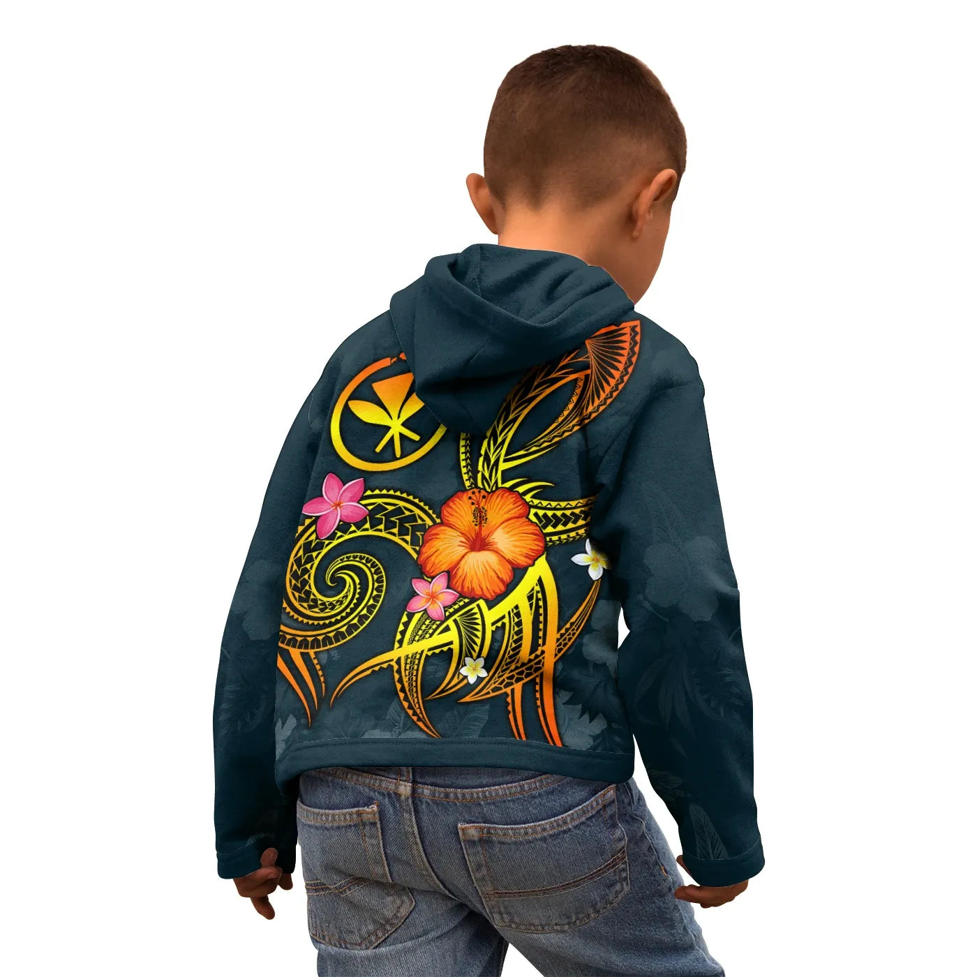 Polynesian Hawaii Hoodie - Legend of Kanaka Maoli (Blue)