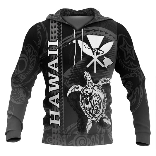Polynesian Hawaii Hoodie - Turtle Eternity Black