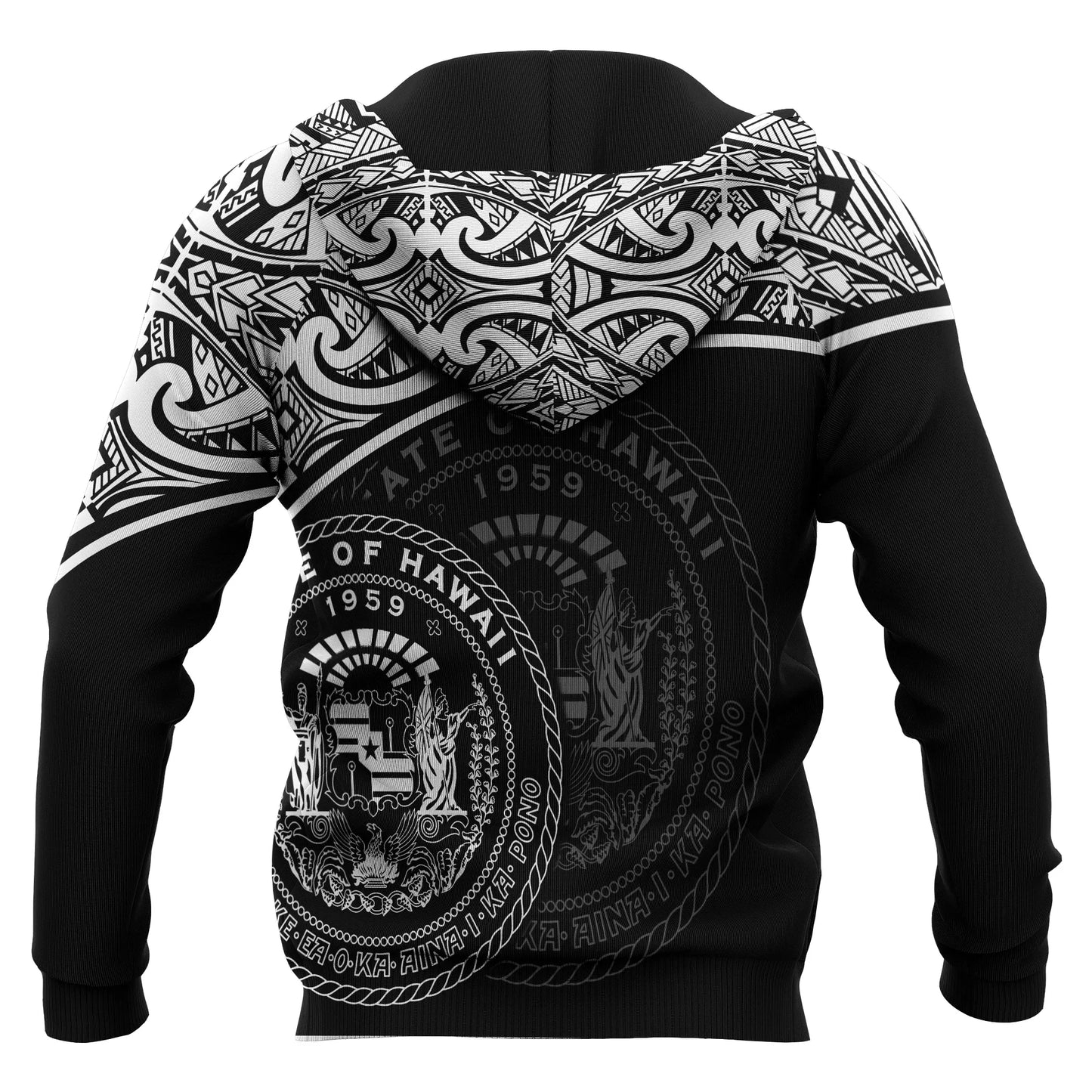 Polynesian Hawaii Hoodie - White Curve