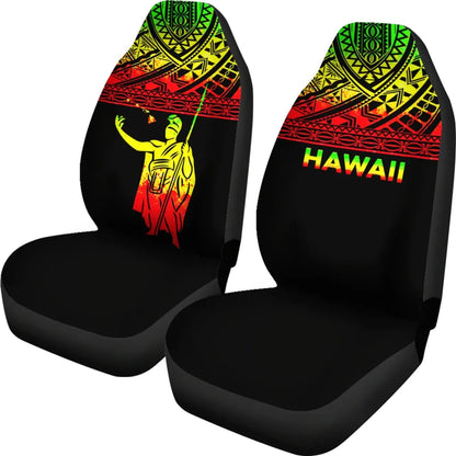 Hawaii Car Seat Covers - Kamehameha King Polynesian Reggae Horizontal