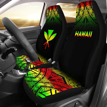 Hawaii Car Seat Covers - Hawaii Kanaka Maoli Polynesian Tattoo Fog Reggae
