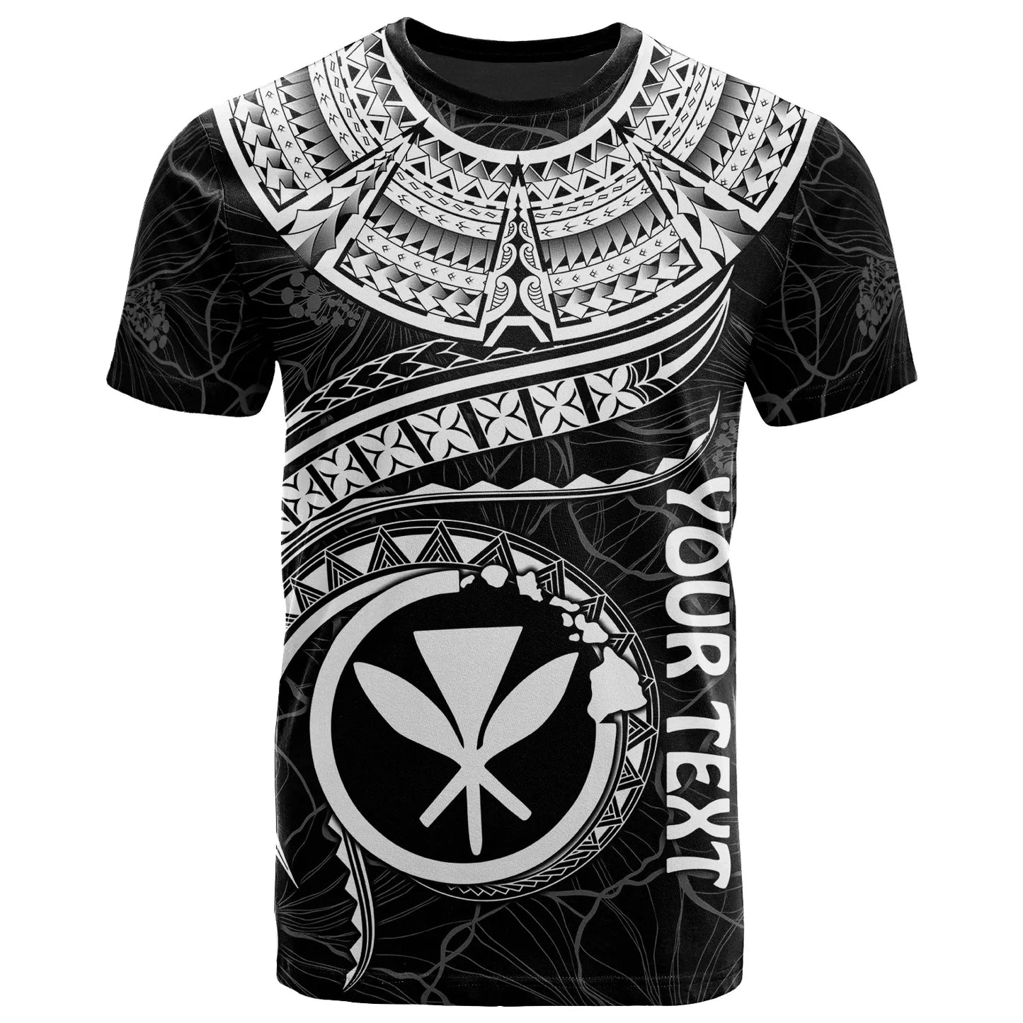 Polynesian Hawaii Kanaka Maoli Personalised T-Shirt - Hawaiian Waves (White)