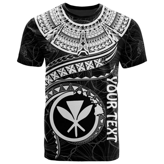 Polynesian Hawaii Kanaka Maoli Personalised T-Shirt - Hawaiian Waves (White)