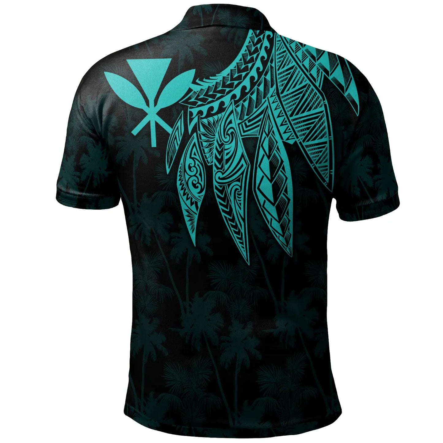 Polynesian Hawaii Kanaka Maoli Polo Shirt - Polynesian Wings (Turquoise)