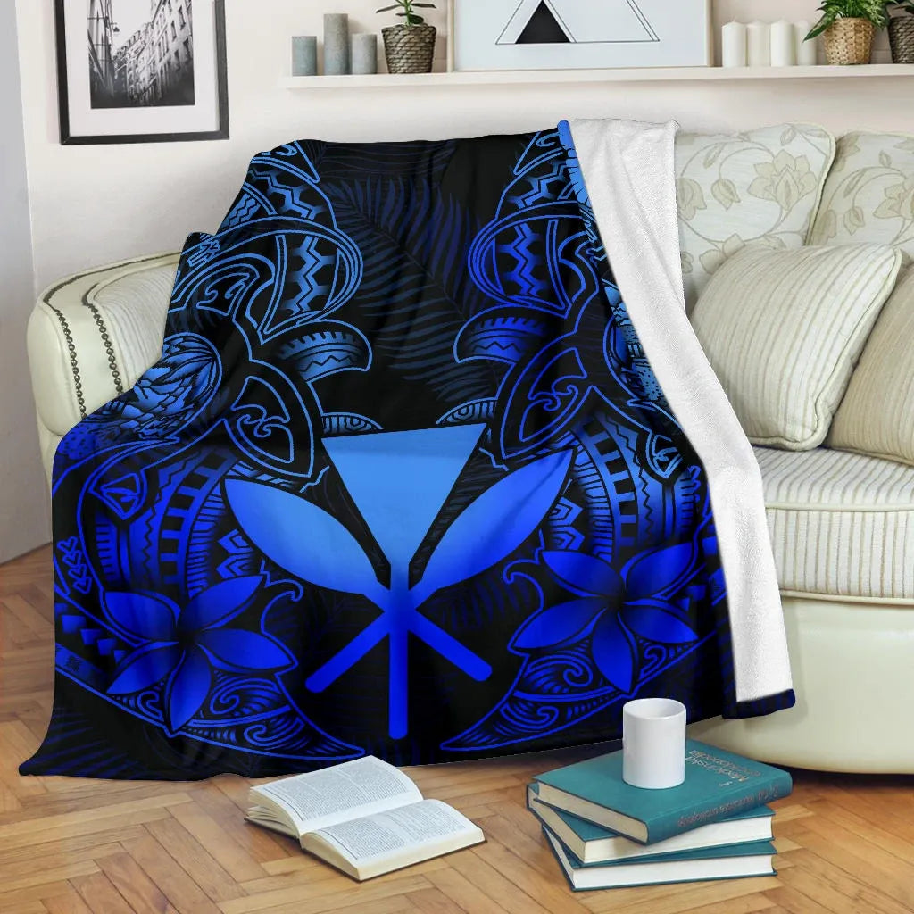 Polynesian Hawaii (Kanaka Maoli) Premium Blanket - Blue Turtle Homeland