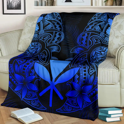 Polynesian Hawaii (Kanaka Maoli) Premium Blanket - Blue Turtle Homeland