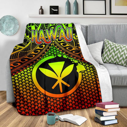 Polynesian Hawaii  Kanaka Maoli Premium Blanket - Reggae Vintage Polynesian Patterns