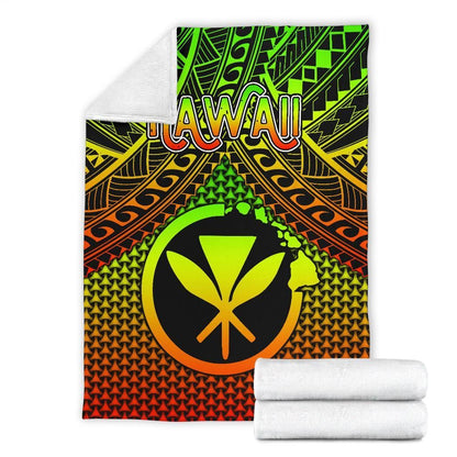 Polynesian Hawaii  Kanaka Maoli Premium Blanket - Reggae Vintage Polynesian Patterns