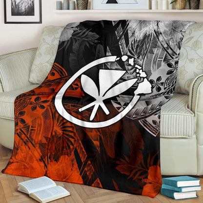 Polynesian Hawaii Kanaka Maoli Premium Blanket - Vintage Polynesian Style