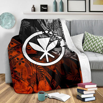 Polynesian Hawaii Kanaka Maoli Premium Blanket - Vintage Polynesian Style