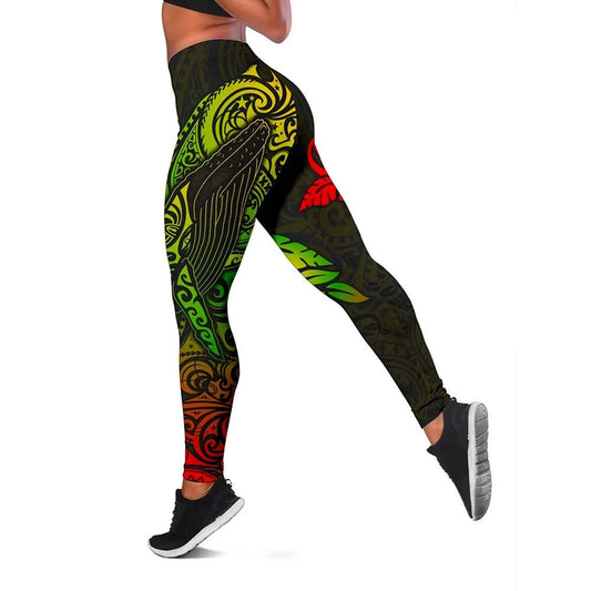Polynesian Hawaii Legging - Polynesian Reggae Humpback Whale