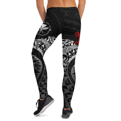 Polynesian Hawaii Legging - Polynesian Turtle (Red)