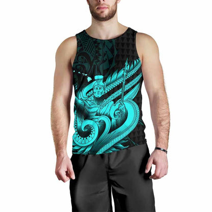 Polynesian Hawaii Men Tank Top - Kamehameha King Emerald Color