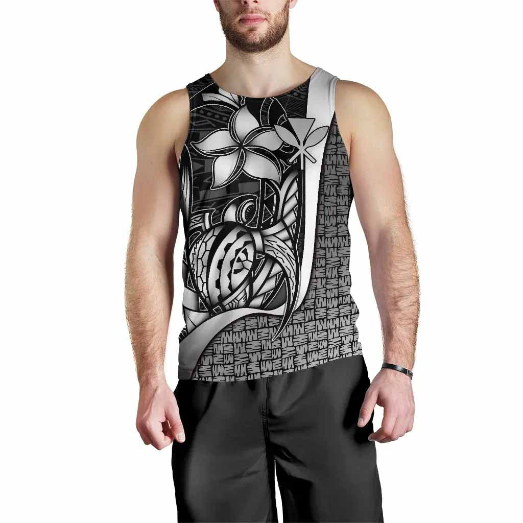 Polynesian Hawaii Men Tank Top White - Turtle with Hook
