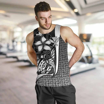 Polynesian Hawaii Men Tank Top White - Turtle with Hook