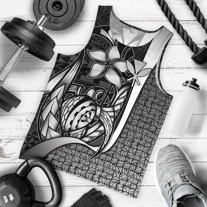 Polynesian Hawaii Men Tank Top White - Turtle with Hook