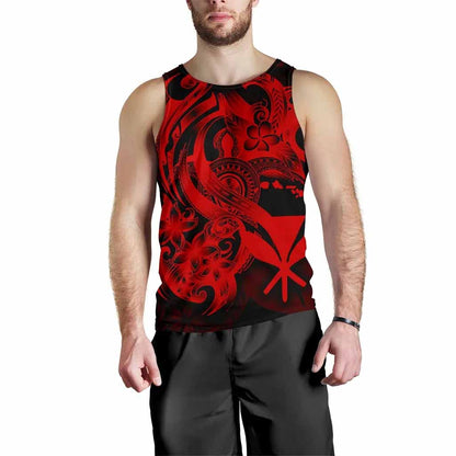 Polynesian Hawaii Men Tank Top - Kanaka Maoli Red Turtle