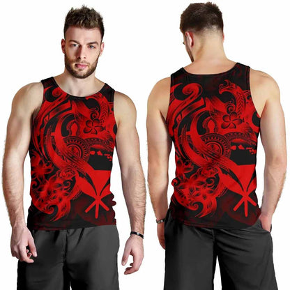 Polynesian Hawaii Men Tank Top - Kanaka Maoli Red Turtle